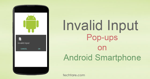 Invalid Input Pop-up on Android Smartphone SIM Tool-kit Error
